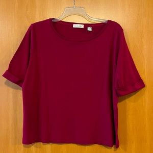 Lord & Taylor Cotton Magenta Top Size 1X